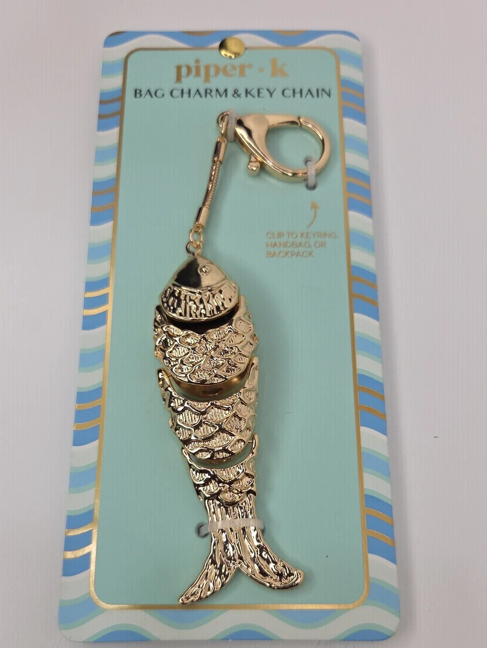 🐠▪️Piper K ▪️Sardine Viral Gold Fish Bag Charm & Key Chain 🐠✨️🐟